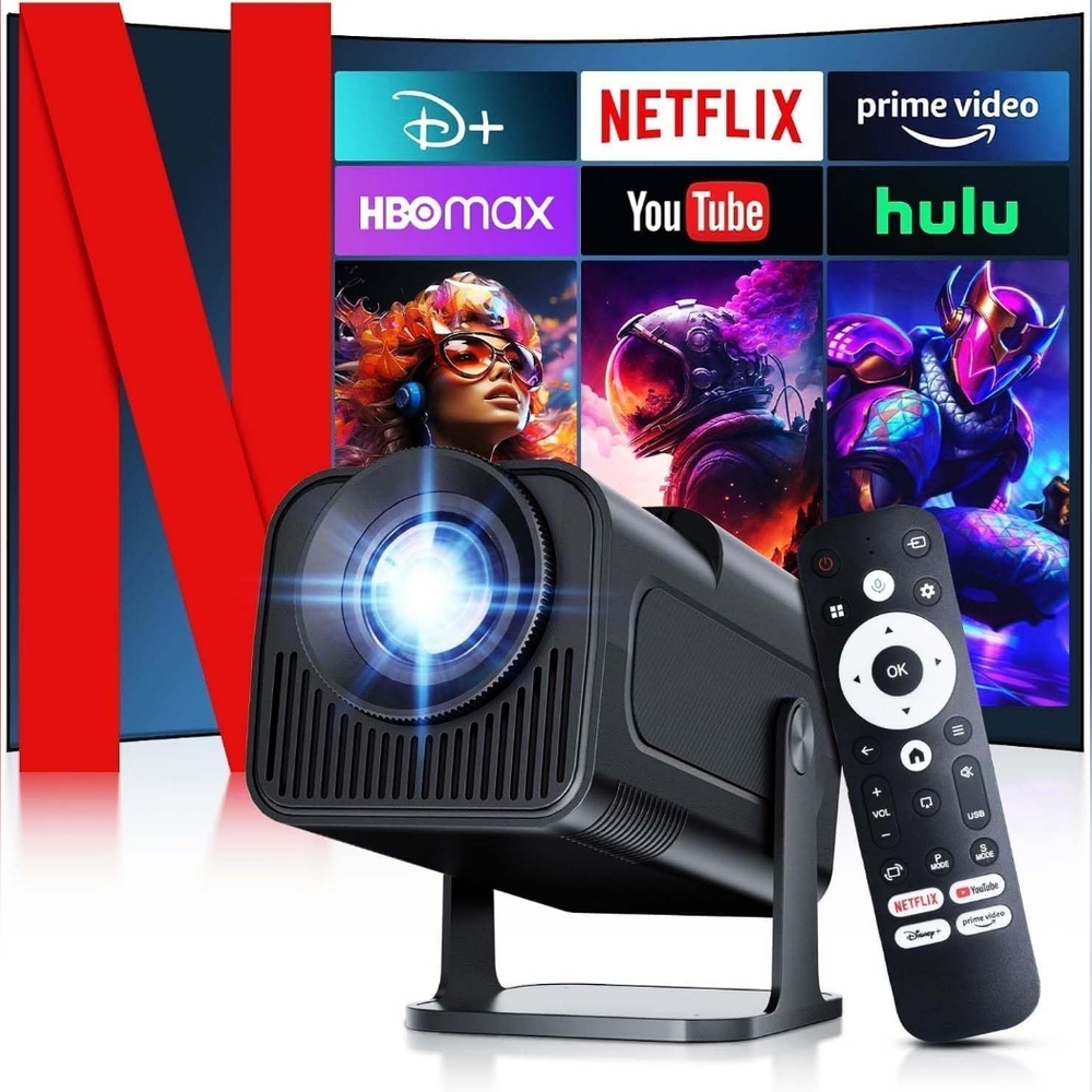 New Salange Netflix Licensed 4K Smart Projector with WiFi Bluetooth, Android 13